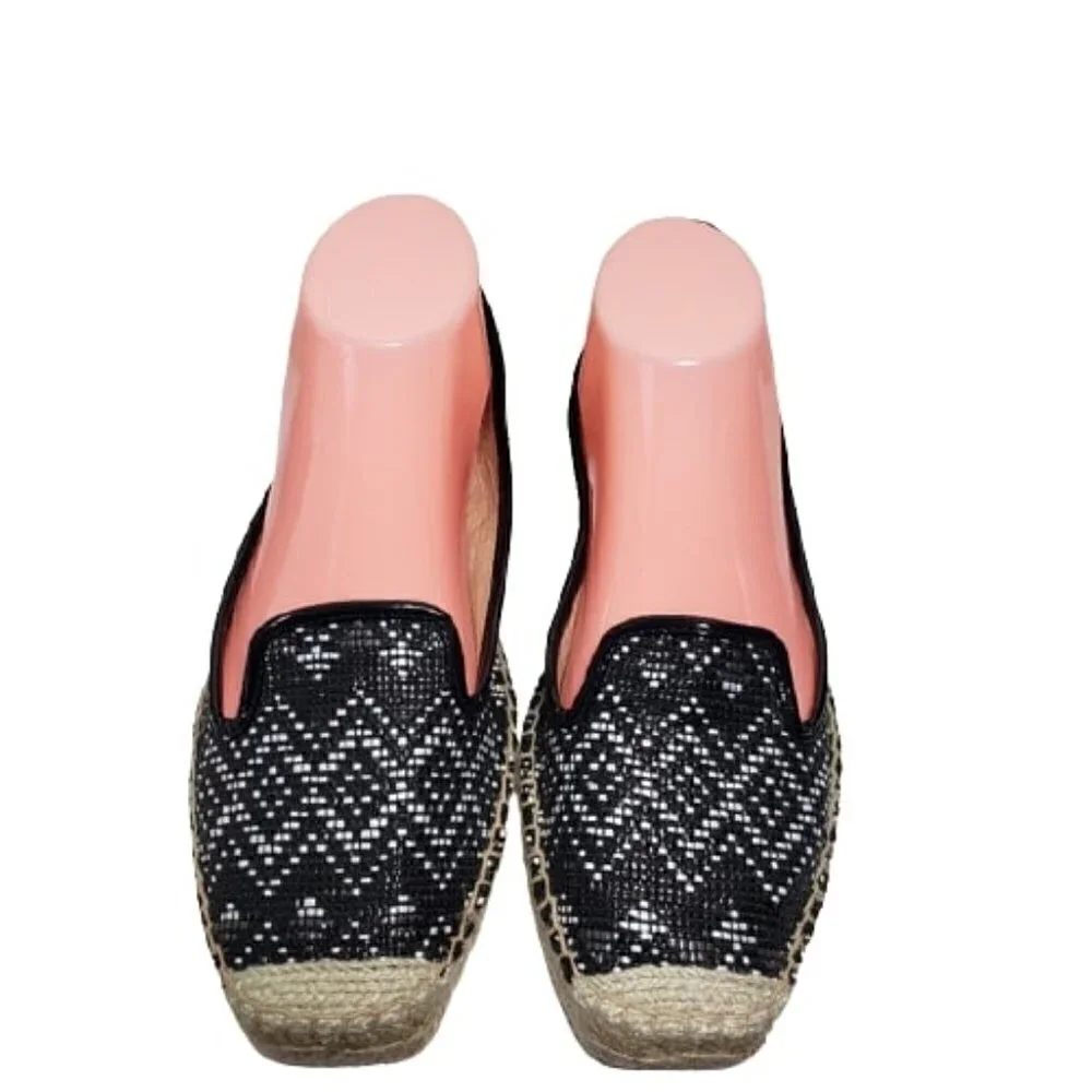 Nine West Beachinit Black Chevron Slip-On Flats